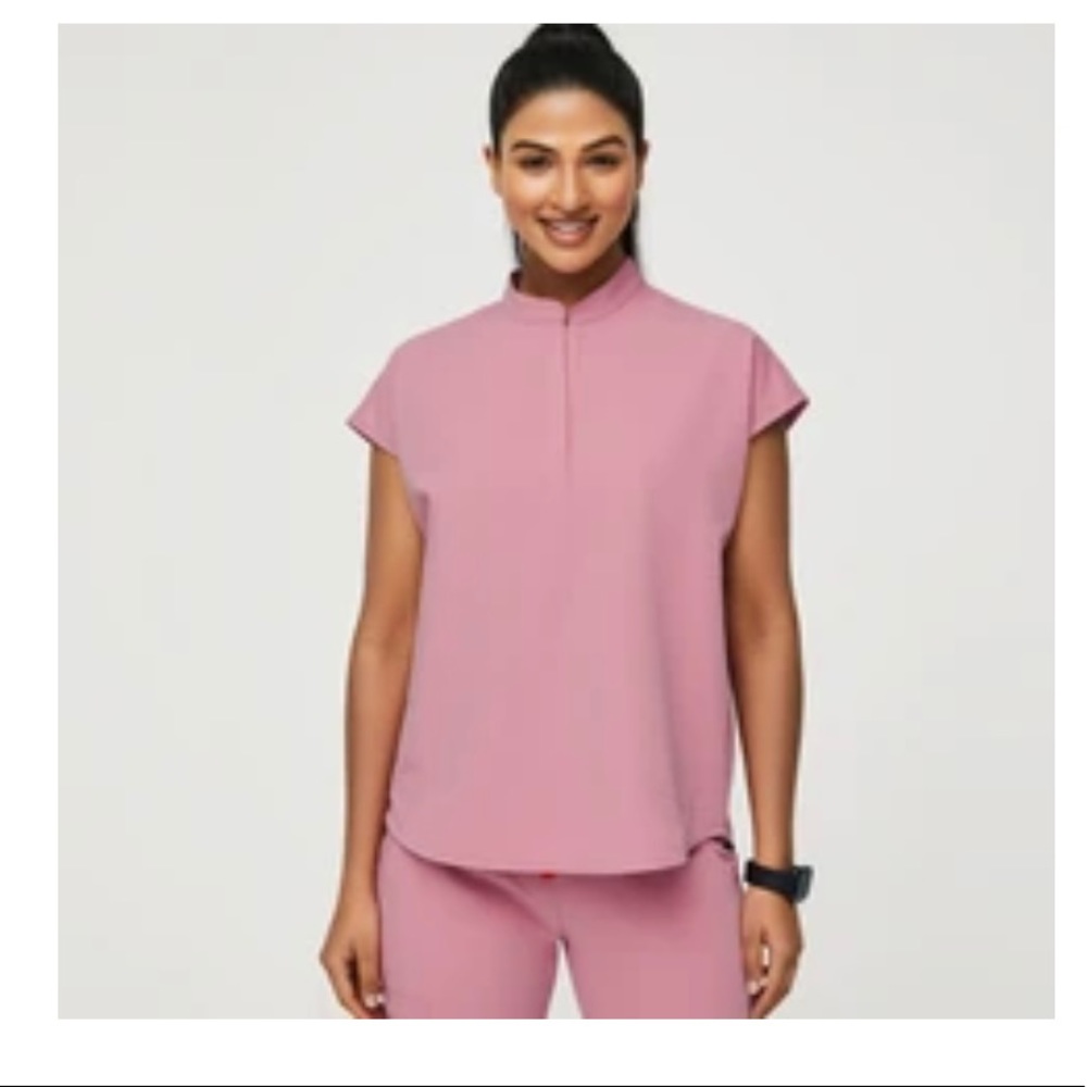 Figs Chalk Pink scrub set XXS/XXSP (Rafaela top + Zamora joggers)